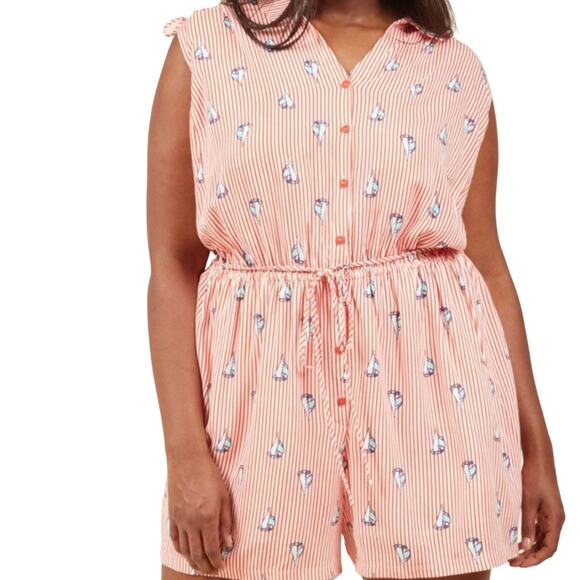 ModCloth It's Best to Impress Romper Sailboat 4X - Picture 1 of 5